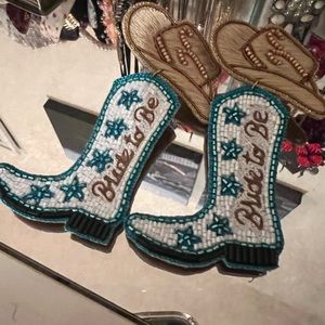Bride to Be Boot Earrings